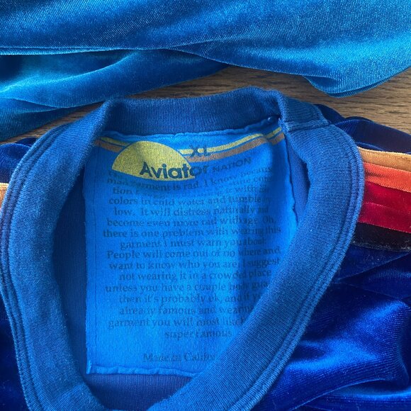 AVIATOR NATION CLASSIC VELVET Crewneck Sweatshirt size XL in Deep Royal Blue π - Picture 7 of 9